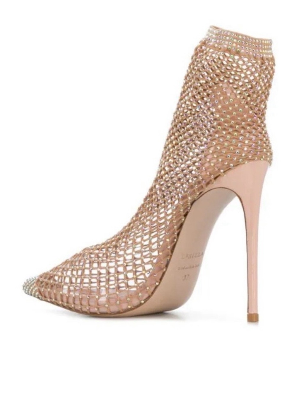 Vince Camuto Sparkling Mesh Designer Heel size 8 silver heel, see through mesh